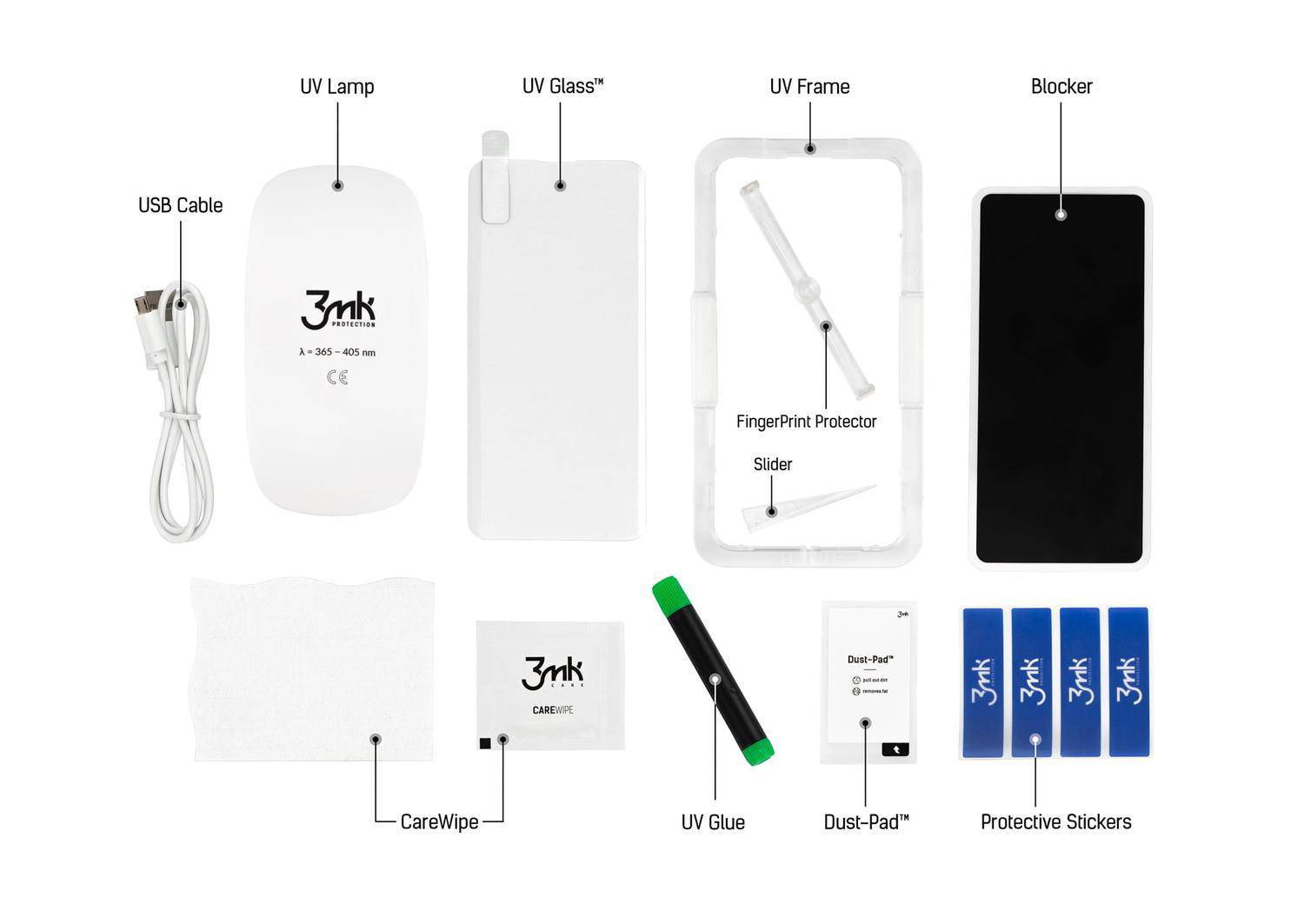 3MK UV-härdat Glas för Samsung Galaxy S9 Helskärm UV-Glas - Sunnerbergteknik